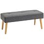 Homcom Multifunctional Bed End Bench Tufted Upholstered Shoe Bench Ottoman Footstool Linen Fabric Living Room Grey