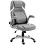 Vinsetto Linen-look Office Chair, With Adjustable Height And Tension - Grey