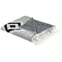 Blanket Grey Acrylic And Polyester 130 X 170 Cm Bed Throw Geometric Pattern Fringes