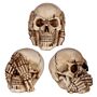 Speak No, Hear No, See No Evil Set Of 3 Skulls