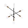 7 Light Pendant Lamp Black Metal Industrial Living Room Ceiling Light