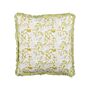 Cotton Cushion Green And White 45 X 45 Cm Hand Block Print Removable Covers Zipper Country