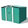 Vidaxl Garden Storage Shed Green Metal 257x205x178 Cm