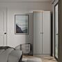 Norfolk Double Plain Wardrobe In Dusk Grey & Bardolino Oak