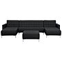 Corner Sofa Bed Graphite Grey Tufted Fabric Modern U-shaped Modular 5 Seater With Ottoman Chaise Lounges Beliani