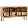 Vidaxl Sideboard Brown And Black 160x30x80 Cm Solid Rough Mango Wood