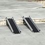 Homcom 2pcs Telescopic Wheelchair Ramps, 183l X 19.5wcm, 270kg, Folding Aluminium Door Threshold Ramps For Home, Mobility Scooters, Doorways, Steps, Stairs, With Non-slip Surface, Carrying Bag