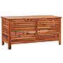 Garden Storage Box Dark Wood Acacia 130 X 64 Cm Lid Outdoor Patio Furniture