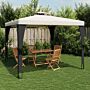 Vidaxl Gazebo With Double Roof Cream 2.98x2.98 M Steel