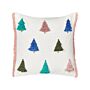 Scatter Cushion Multicolour Cotton 45 X 45 Cm Christmas Motif Christmas Tree Print Accessories