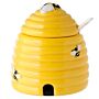 Beehive Shaped Ceramic Pot With Lid And Spoon