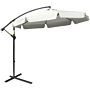 Outsunny 2.7m Banana Parasol Cantilever Umbrella With Crank Handle And Cross Base, Hanging Sun Shade, Cream White