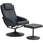 Homcom Faux Leather Reclining Chair And Footstool - Black