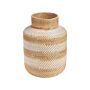 Decorative Vase Beige And White Rattan Natural Style Home Decor