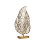 Decorative Figurine Gold Iron 47 Cm Statue With Leaf Motif On Stand Openwork Statuette Ornament