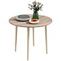 Homcom Folding Dining Table, Round Drop Leaf Table, Space Saving Small Kitchen Table With Wood Legs, Natural