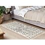 Wool Area Rug Off-white And Black Aztec Pattern 80 X 150 Cm Low Pile