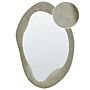 Wall Mirror Green Mdf Frame Glass 59 X 90 Cm Irregular Shape Decorative Wall Mounted