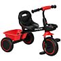 Aiyaplay Kids Trike For 2-5 Years With Adjustable Seat, Pedal, Baskets, Red