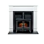 Adam Oxford Stove Fireplace In Pure White With Woodhouse Electric Stove, 48 Inch