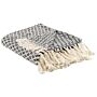 Blanket Black And White Cotton Geometric Pattern 125 X 150 Cm Bed Throw