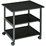 Homcom 3-tier Printer Stand With Storage Shelf, Mobile Printer Table On Wheels, 50 X 50 X 52.5cm Rolling Printer Cart For Home Office, Black