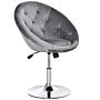 Homcom Modern Dining Height Bar Stool Velvet-touch Tufted Fabric Adjustable Height Armless Tub Chair With Swivel Seat, Grey