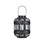 Candle Lantern Black Bamboo Wood 30 Cm With Glass Candle Holder Boho Style Indoor