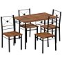 Roslyn 4 Seater Dining Set, Dark Wood