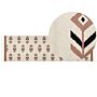 Kilim Runner Rug Beige And Black Cotton 80 X 300 Cm Low Pile Pattern Rectangular Reversible