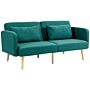 Homcom 2/3 Seater Sofa Bed, Convertible Bed Settee, Fabric Sofa Couch With 2 Cushions, Guest Room, Green