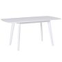 Dining Table White Wooden Legs 120 - 160 X 80 Cm Rectangular