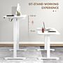 Vinsetto Electric Desk, Height Adjustable Standing Desk With 3 Memory Settings, Collision Avoidance And Overheat Protection