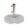 Parasol Base Grey Granite Stainless Steel 45 X 45 Cm 25 Kg Round Outdoor Umbrella Stand