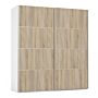 Verona Sliding Wardrobe 180cm In White With Oak Doors With 2 Shelves