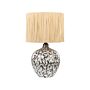 Table Lamp Black And White Ceramic 45 Cm Natural Paper Cone Shade