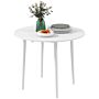 Homcom Folding Dining Table, Round Drop Leaf Table, Space Saving Small Kitchen Table With Wood Legs, White