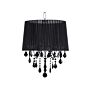 Pendant Lamp Silver Black Shade Glam Crystal Chandelier With 3 Lights