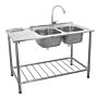 Kukoo Commercial Catering Sink Double Bowl / Left Hand Drainer