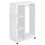 Homcom Open Wardrobe With Hanging Rail And Storage Shelves W/wheels Bedroom-white