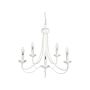 Pendant Lamp White Metal 117 Cm Painted Finish 5 Lights Victorian Style Vintage Living Room Dining Area