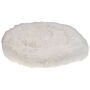 Pet Bed White Faux Fur Ø 50 Cm Round Dog Cat Soft Plushy Furry Cuddler Cushion