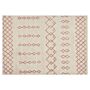 Rug Beige Pink Cotton 140 X 200 Cm Geometric Pattern Hand Tufted Flatweave