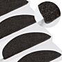 Vidaxl Stair Mats Self-adhesive 15 Pcs 56x17x3 Cm Black