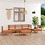 Vidaxl 6 Piece Garden Lounge Set Honey Brown Solid Pinewood