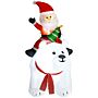 Outsunny 6.6ft Christmas Inflatable Santa Claus Riding On Polar Bear, Christmas Blow Up Outdoor Led Display For Garden Party | Aosom Uk