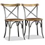 Vidaxl Dining Chairs 4 Pcs Solid Mango Wood And Steel Cross Back