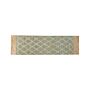 Runner Rug Green And Beige Jute 80 X 300 Cm Geometric Pattern Hand Woven Boho Hallway Bedroom Beliani