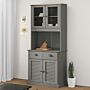 Vidaxl Highboard Vigo Grey 78x40x175 Cm Solid Wood Pine