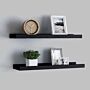 Vidaxl Picture Frame Ledge Shelves 2 Pcs Black 40x9x3 Cm Mdf